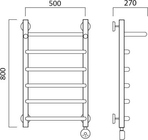 Полотенцесушитель электрический Aquanerzh Трапеция с полкой R 80х50 фото 2