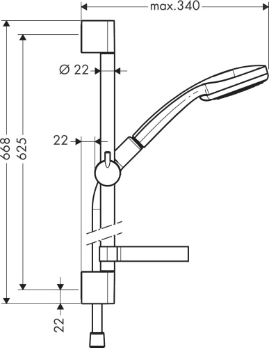 Душевой гарнитур Hansgrohe Croma 100 27776000 хром фото 6