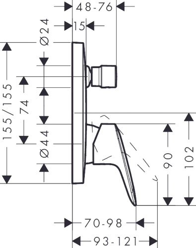 Смеситель Hansgrohe Logis 71405000 для ванны с душем фото 2