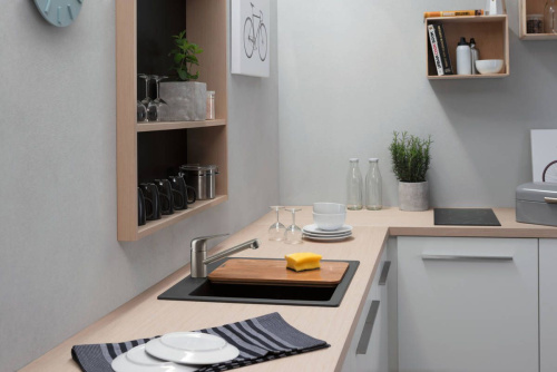 Смеситель Hansgrohe Focus M42 71808800 для кухонной мойки, сталь фото 2