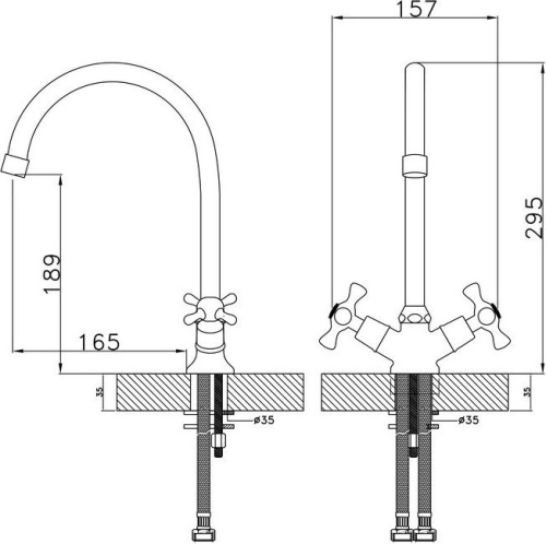 Смеситель Rossinka H H02-72 для кухонной мойки фото 2