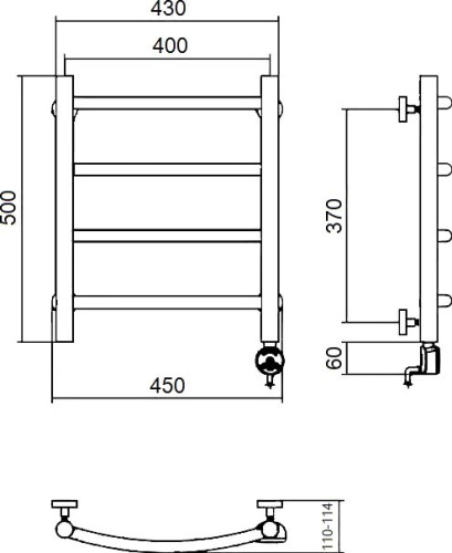 Полотенцесушитель электрический Aquanerzh Дуга R 50x40 фото 2