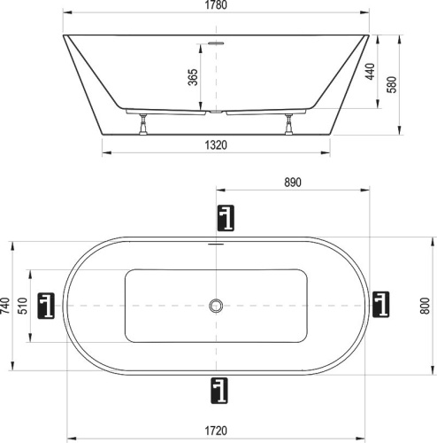 Акриловая ванна Ravak Solo XC00100025 180x80 фото 4