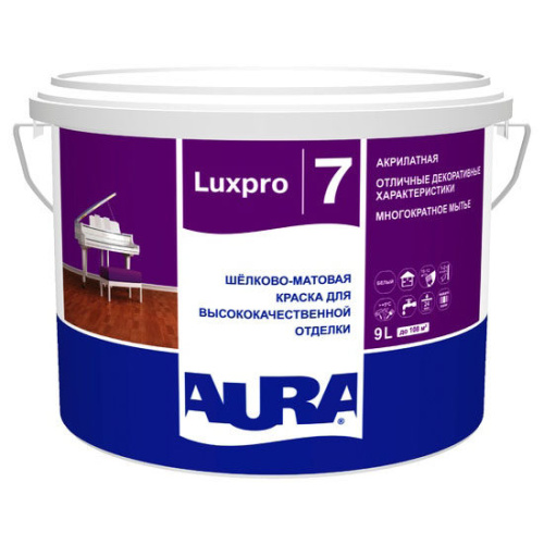 Краска Aura Luxpro 7 моющаяся база A 2,5 л