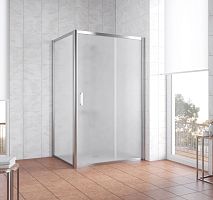 Душевой уголок Vegas Glass ZP+ZPV 120*90 08 10 профиль глянцевый хром, стекло сатин