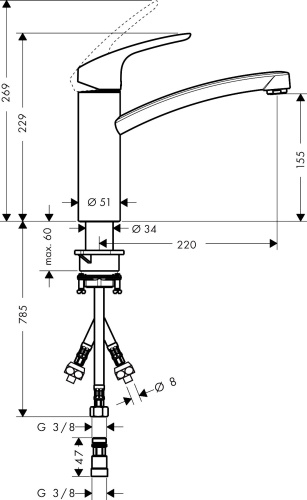 Смеситель Hansgrohe Focus M41 31804000 для кухонной мойки, хром фото 12