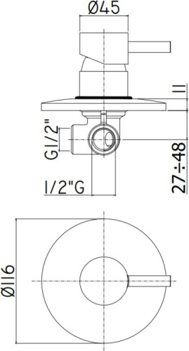 Смеситель Paffoni Light LIG011NO С ВНУТРЕННЕЙ ЧАСТЬЮ, для душа фото 2