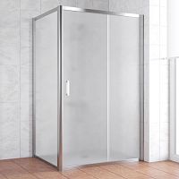 Душевой уголок Vegas Glass ZP+ZPV 130*90 08 10 профиль глянцевый хром, стекло сатин