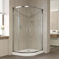 Душевой уголок Vegas Glass ZS-F 110*90 08 01 профиль глянцевый хром, стекло прозрачное