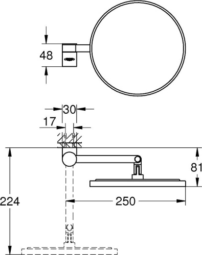 Косметическое зеркало Grohe Selection 41077EN0 никель фото 3 Косметическое зеркало Grohe Selection 41077EN0 никель фото 3