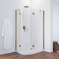 Душевой уголок Vegas Glass AFS-F 100*90 05 01 R профиль бронза, стекло прозрачное