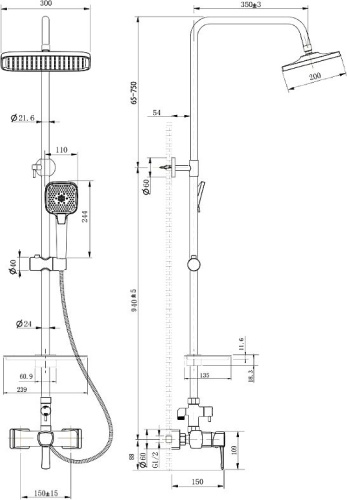Душевая стойка Lemark Evitta LM0560C фото 2