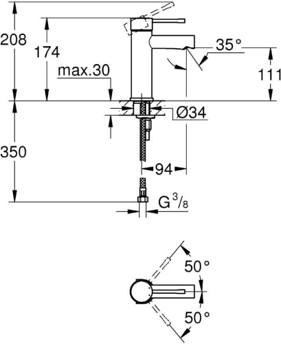 Смеситель Grohe Essence 34294001 для раковины фото 2