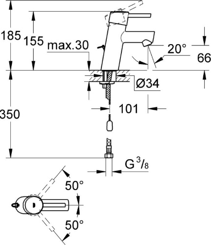 Смеситель Grohe Concetto 3220610E для раковины фото 3
