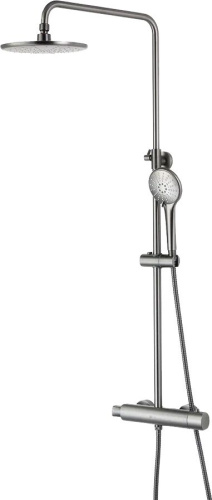 Душевая стойка Lemark Bronx LM3770GM c термостатом, графит
