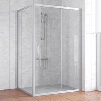 Душевой уголок Vegas Glass ZP+ZPV 140*90 07 01 профиль матовый хром, стекло прозрачное