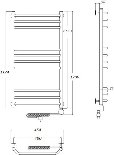 24 514 руб. Полотенцесушитель электрический Тругор Браво эл ТЭН 3 ЛЦ4 120x40 фото 3 Полотенцесушитель электрический Тругор Браво эл ТЭН 3 ЛЦ4 120x40 фото 3
