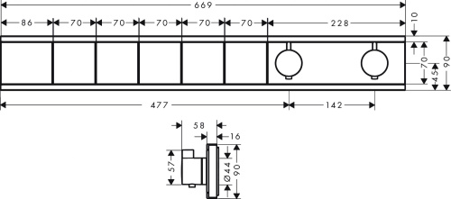 Термостат Hansgrohe RainSelect 15384000 для душа, хром фото 2