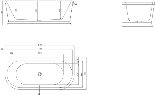Акриловая ванна BelBagno BB408-1500-800 150x80 фото 4