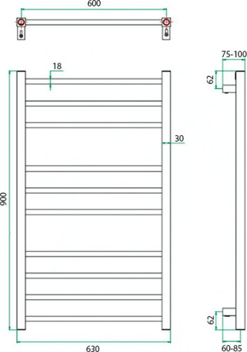 Полотенцесушитель электрический Grota Eco Classic 63x90 фото 5