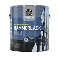 Эмаль на ржавчину Dufa Premium Hammerlack 3-в-1 гладкая RAL 9006 серебристая 2,5 л.