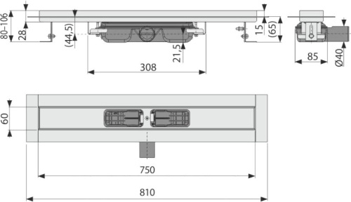 Душевой лоток AlcaPlast APZ106-750 75 см фото 4