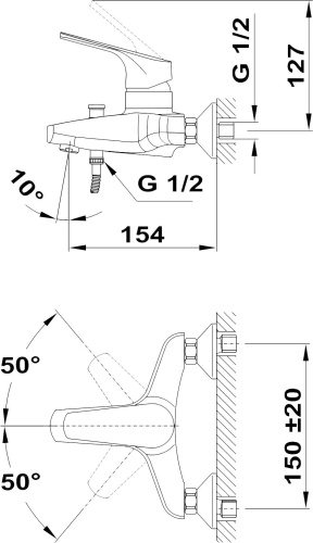 Смеситель TEKA Alcudia 461216200 для ванны с душем фото 2