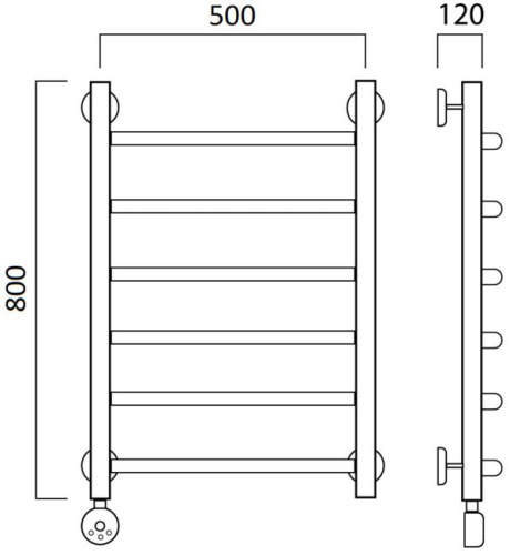 Полотенцесушитель электрический Aquanerzh Дуга L 80х50 фото 2