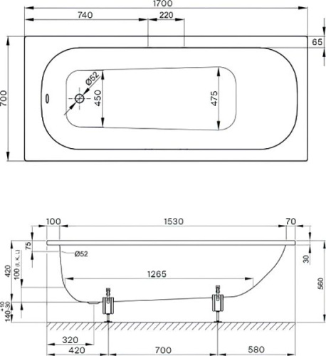 Стальная ванна Bette Form 170x70 с самоочищающимся покрытием фото 6