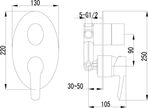 Душевой комплект Lemark LM3228C + LM8067C + LM8037C + LM8086C фото 6
