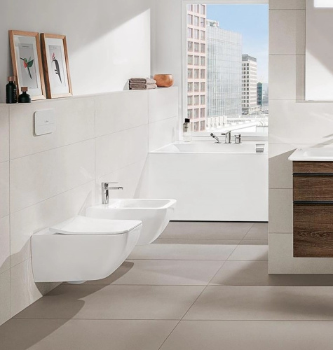 Унитаз подвесной Villeroy & Boch Venticello 4611RSR1 безободковый, Ceramicplus фото 5