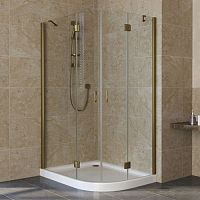 Душевой уголок Vegas Glass AFS-F Lux 110*100 05 01 L профиль бронза, стекло прозрачное