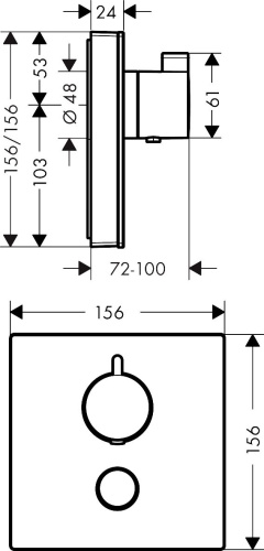 Термостат Hansgrohe ShowerSelect Glass 15735400 для душа, белый - хром фото 5