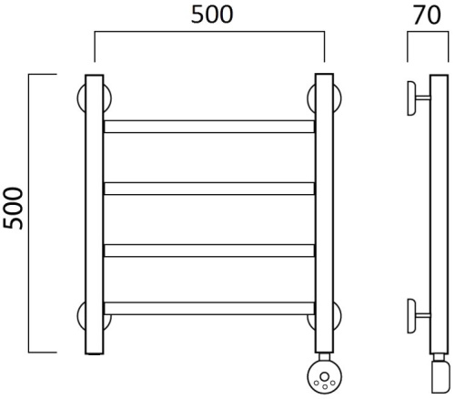Полотенцесушитель электрический Aquanerzh Прямой R 50х50 фото 2