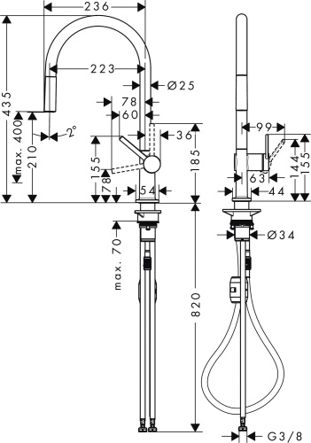 Смеситель Hansgrohe Talis M54 72802800 для кухонной мойки, сталь фото 4