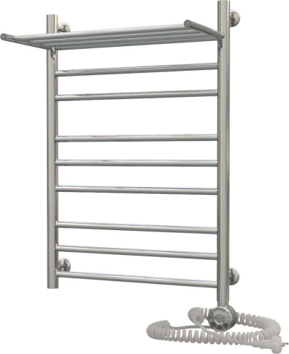 Полотенцесушитель электрический Aquanerzh Прямой групповой с полкой R 80х50