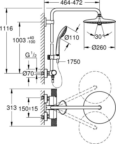 Душевая стойка Grohe Euphoria System 260 27296003 фото 13