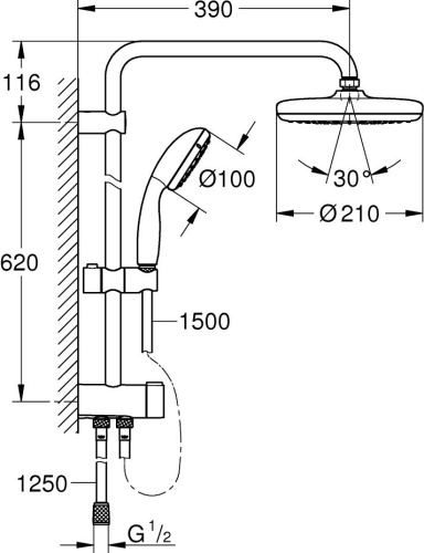 Душевая стойка Grohe New Tempesta System 26381001 фото 2