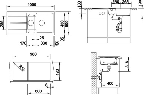 Мойка кухонная Blanco Metra 6S 520577 жемчужная фото 2
