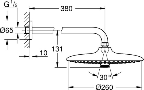 Верхний душ Grohe Euphoria SmartControl 26459000 фото 6