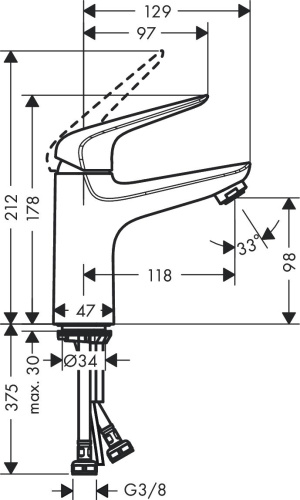 Смеситель Hansgrohe Novus 71032000 для раковины фото 2