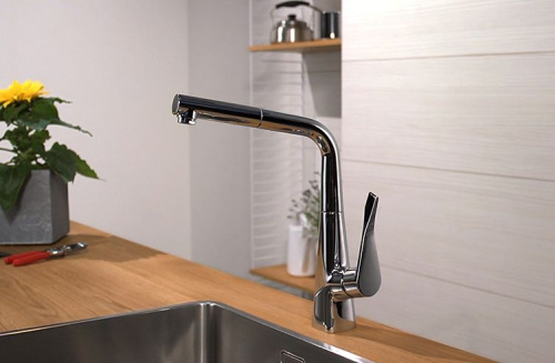 Смеситель Hansgrohe Metris 14821000 для кухонной мойки фото 3