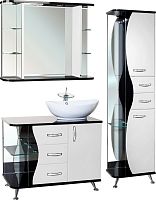 Тумба с раковиной Bellezza Рио 90 R черно-белая