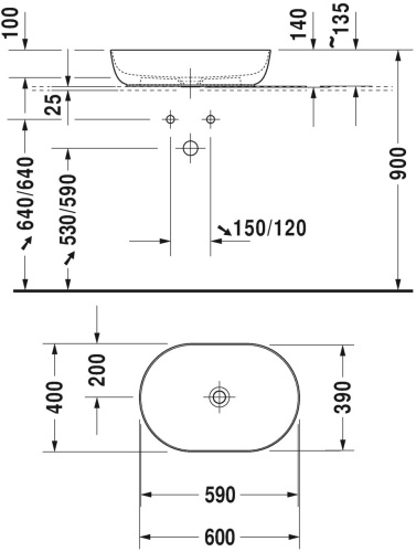 Раковина Duravit Luv 0379600000 60см фото 2