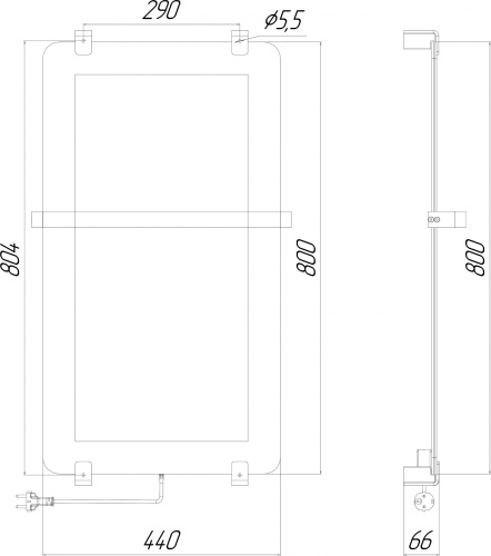 Полотенцесушитель электрический Allen Brau Infinity 80x44 см фото 6