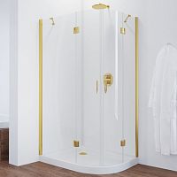 Душевой уголок Vegas Glass AFS-F 100*90 09 01 L профиль золото, стекло прозрачное