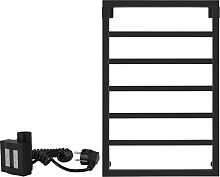 Полотенцесушитель электрический Secado Парма 80х50, ТЭН КТХ 4, черный матовый, L