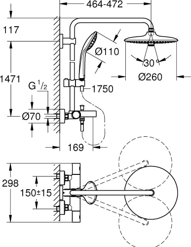 Душевая стойка Grohe Euphoria 27475001 фото 2