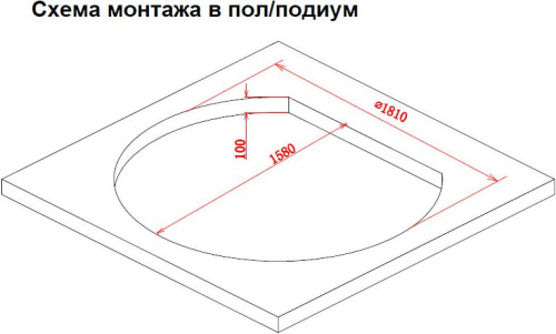 Акриловая ванна Gemy G9053 K 185x160 фото 4