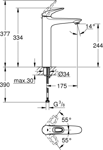 Смеситель Grohe Eurostyle New 23570003 для раковины фото 8